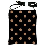 Polka Dots - French Beige on Black Shoulder Sling Bag