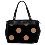 Polka Dots - French Beige on Black Classic Oversize Office Handbag (Two Sides)