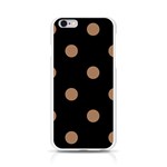 Polka Dots - French Beige on Black Apple iPhone 6/6S Silicone Case (Transparent)