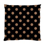 Polka Dots - French Beige on Black Standard Cushion Case (One Side)