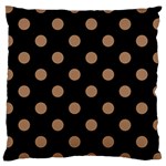 Polka Dots - French Beige on Black Large Cushion Case (One Side)