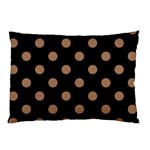 Polka Dots - French Beige on Black Pillow Case (One Side)