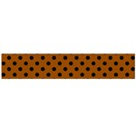 Polka Dots - Black on Brown Flano Scarf (Large)