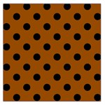 Polka Dots - Black on Brown Large Satin Scarf (Square)