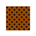 Polka Dots - Black on Brown Satin Bandana Scarf