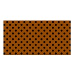 Polka Dots - Black on Brown Satin Shawl