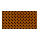 Polka Dots - Black on Brown Satin Wrap