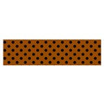 Polka Dots - Black on Brown Satin Scarf (Oblong)