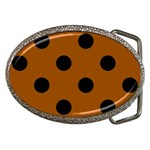 Polka Dots - Black on Brown Belt Buckle