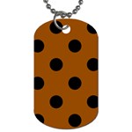 Polka Dots - Black on Brown Dog Tag (One Side)