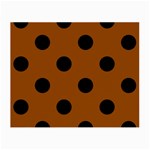 Polka Dots - Black on Brown Small Glasses Cloth