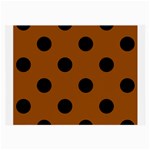 Polka Dots - Black on Brown Large Glasses Cloth