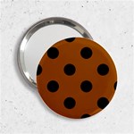 Polka Dots - Black on Brown 2.25  Handbag Mirror