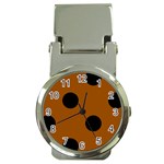 Polka Dots - Black on Brown Money Clip Watch