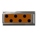 Polka Dots - Black on Brown Superlink Italian Charm (9mm)