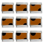 Polka Dots - Black on Brown 9mm Italian Charm (9 pack)