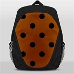 Polka Dots - Black on Brown Backpack Bag