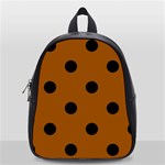 Polka Dots - Black on Brown School Bag (Small)