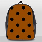 Polka Dots - Black on Brown School Bag (Large)