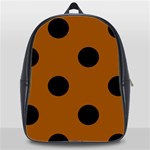 Polka Dots - Black on Brown School Bag (XL)