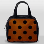 Polka Dots - Black on Brown Classic Handbag (One Side)