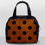 Polka Dots - Black on Brown Classic Handbag (Two Sides)