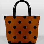 Polka Dots - Black on Brown Bucket Bag