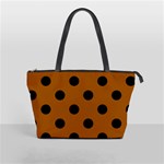 Polka Dots - Black on Brown Classic Shoulder Handbag (One Side)