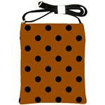 Polka Dots - Black on Brown Shoulder Sling Bag