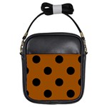 Polka Dots - Black on Brown Girls Sling Bag