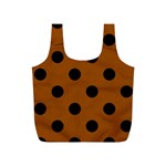 Polka Dots - Black on Brown Full Print Recycle Bag (S)