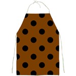 Polka Dots - Black on Chocolate Brown Full Print Apron