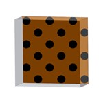 Polka Dots - Black on Chocolate Brown 4 x 4  Acrylic Photo Block