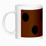 Polka Dots - Black on Chocolate Brown Night Luminous Mug