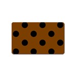 Polka Dots - Black on Chocolate Brown Magnet (Name Card)