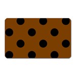 Polka Dots - Black on Chocolate Brown Magnet (Rectangular)