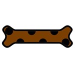 Polka Dots - Black on Chocolate Brown Magnet (Dog Bone)