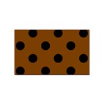 Polka Dots - Black on Chocolate Brown Sticker (Rectangular)