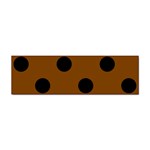 Polka Dots - Black on Chocolate Brown Sticker Bumper (10 pack)