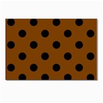 Polka Dots - Black on Chocolate Brown Postcard 4  x 6 