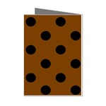 Polka Dots - Black on Chocolate Brown Mini Greeting Cards (Pkg of 8)