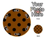 Polka Dots - Black on Chocolate Brown Playing Cards 54 (Round)