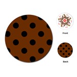 Polka Dots - Black on Chocolate Brown Playing Cards (Round)