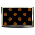 Polka Dots - Chocolate Brown on Black Cigarette Money Case