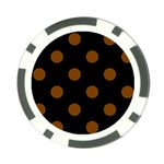 Polka Dots - Chocolate Brown on Black Poker Chip Card Guard