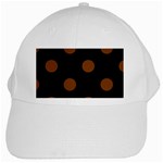 Polka Dots - Chocolate Brown on Black Black Cap