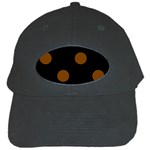 Polka Dots - Chocolate Brown on Black Black Cap