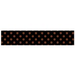 Polka Dots - Auburn Brown on Black Flano Scarf (Small)