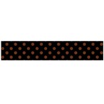 Polka Dots - Auburn Brown on Black Flano Scarf (Large)