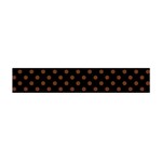 Polka Dots - Auburn Brown on Black Flano Scarf (Mini)